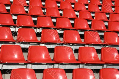 Red seats in a Sports Venue without people