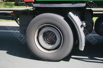 Truck wheel on the move