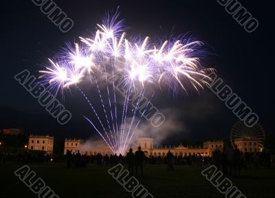 Firework at Orangerie castle in Kassel, Germany