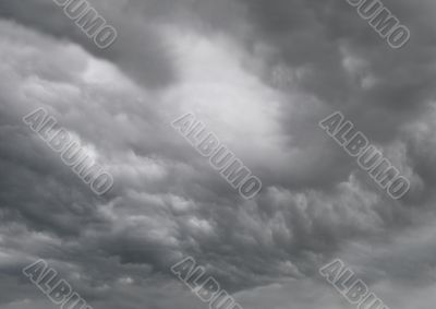 Dark rain and thunderstorm clouds