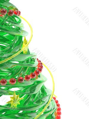 Rendered stylized Christmas pine tree