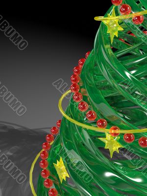 Rendered stylized Christmas pine tree