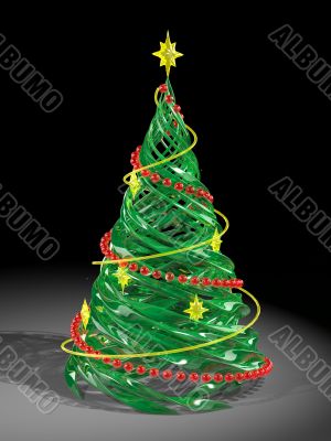 Rendered stylized Christmas pine tree