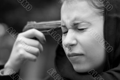 suicide woman in black