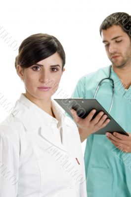 posing medical professionals with stethoscope