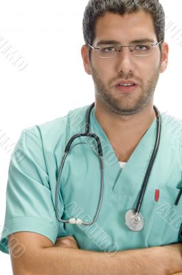 serious doctor with crossed arms