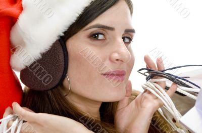 smart woman holding carry bags