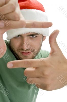 man showing framing hand gesture