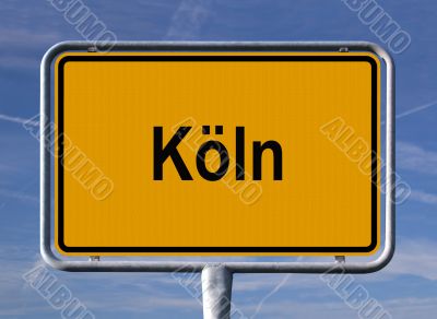 General city entry sign of Köln