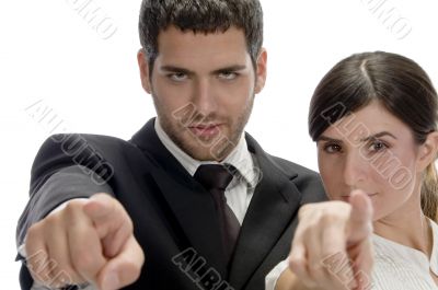 close up view of young brunette couple