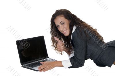 lady showing approval