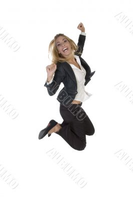 excited young businesswoman