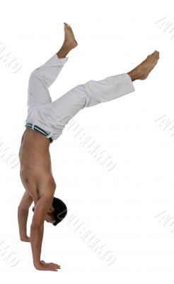 smart guy trying cartwheel