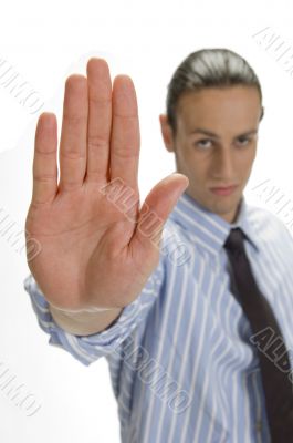 attractive man stopping someone