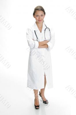 standing doctor with crossed arms