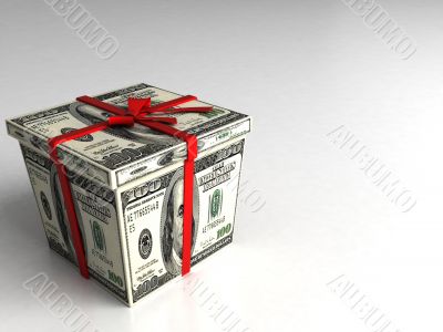 three dimensional gift box wrapped