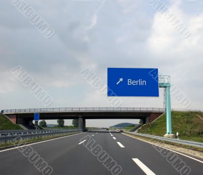 Direction sign to the Berlin, Germany