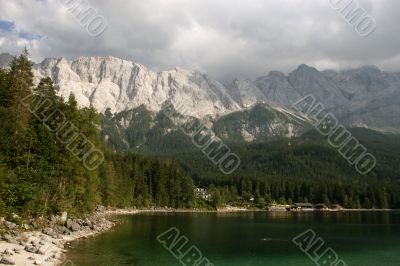 The summits of Zugspitze massif, german Alps