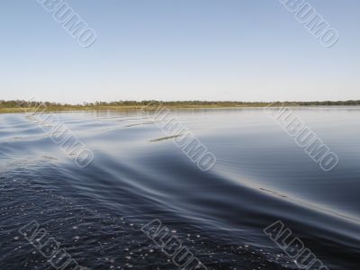 Large ripples on a lake