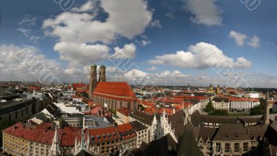 Skyline of Munich, capital of Bavaria, Germany