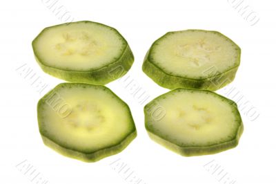 Slices of vegetable marrow
