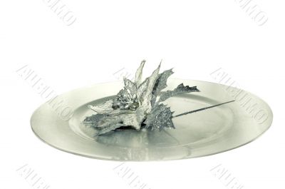 plate with beautiful xmas decoration
