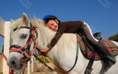 little girl and shetland pony