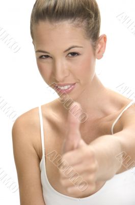 smiling woman wishing good luck
