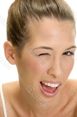 beautiful female winking