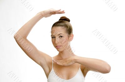 dancing woman looking to camera