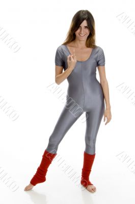 lady showing vulgar hand gesture lady showing vulgar hand gesture