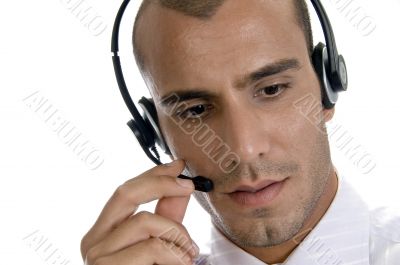 young businessman with headphone