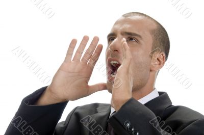 frustrated businessman shouting