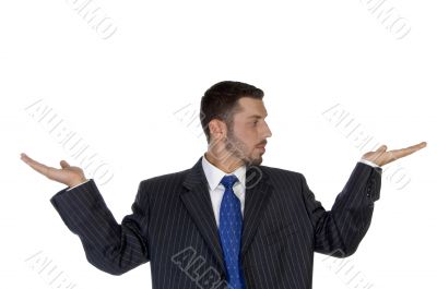 businessperson looking his palm