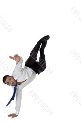 young man resting on one hand