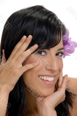 posing woman looking you