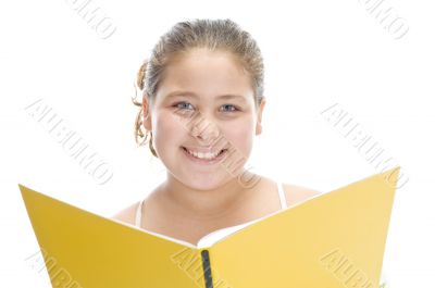 smiling girl with book