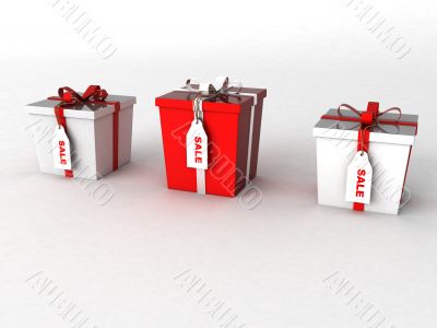 three dimensional wrapped gift boxes