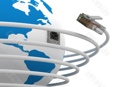 Global communication in the world. 3D image. Global communication in the world. 3D image.