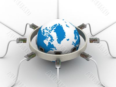 protected global network the Internet. 3D image.