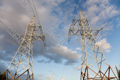 Two high-voltage towers