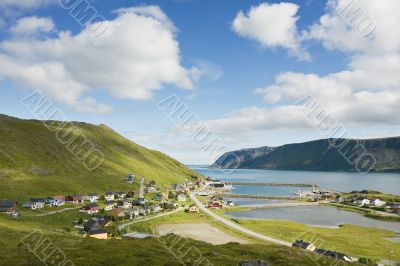 small norwegian fisher`s village