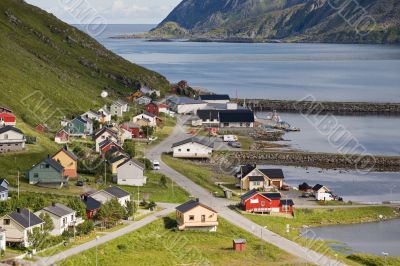 small norwegian fisher`s village