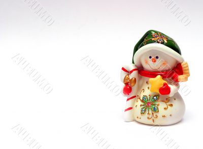 Christmas card with a snowman