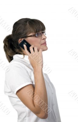 business lady busy on mobile phone