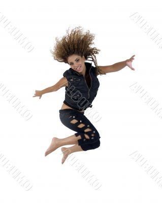 spin jumping lady