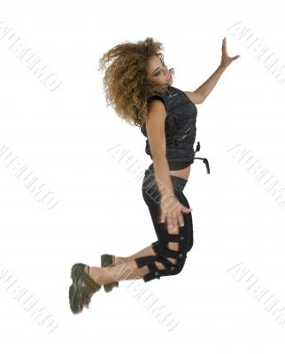 female jumping high