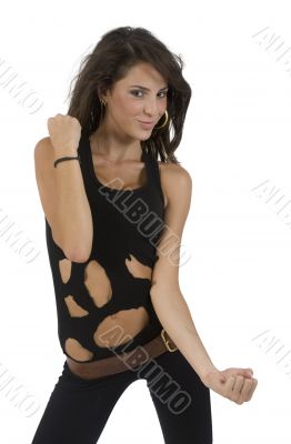 exercising young pretty model