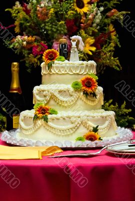 Wedding cake with flowers