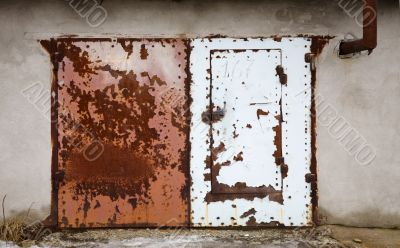 Old door of a garage